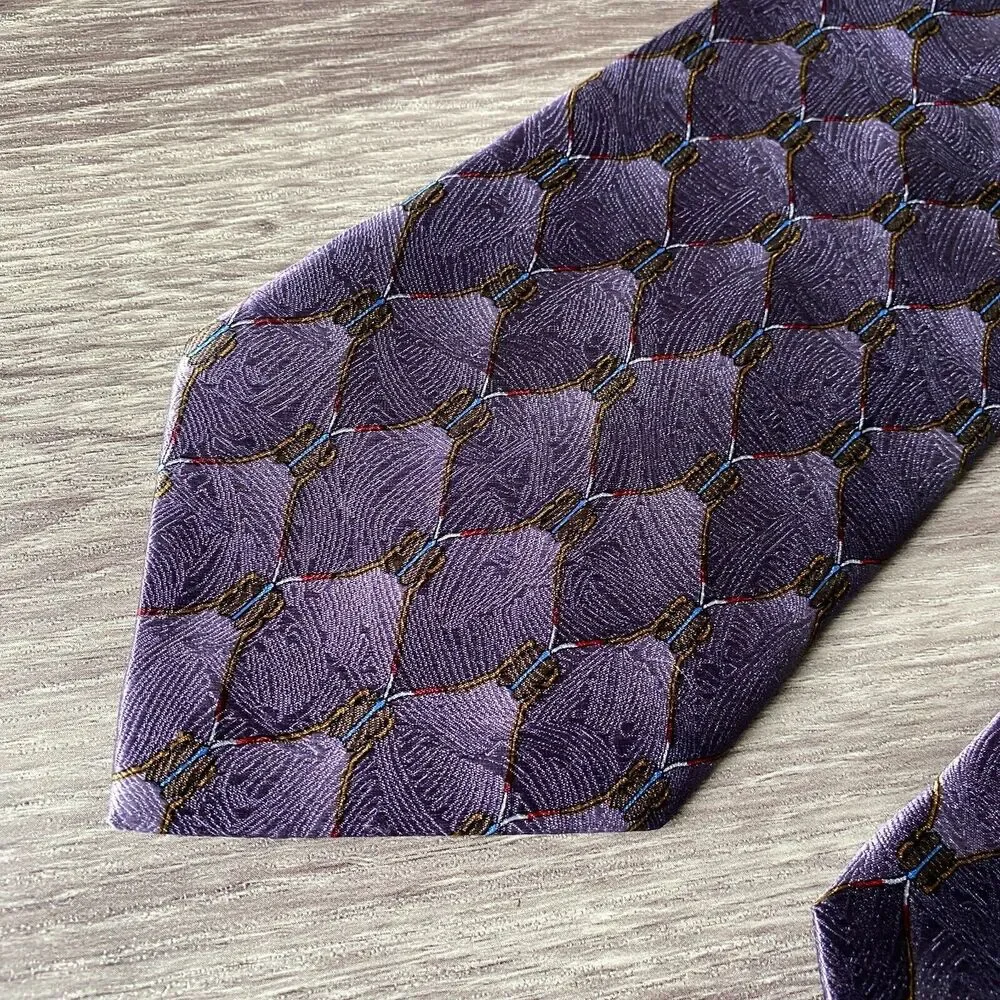 Karen Bierce The Nature Conservancy Pycanum Bug Men's Purple Necktie Handmade
